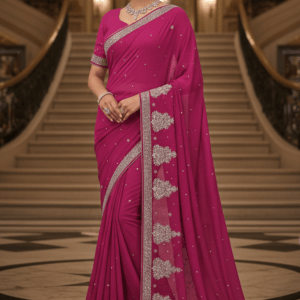 Fuchsia Vibrant Chiffon Saree