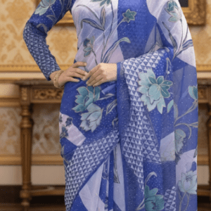 Self printed Blue Elegant Saree