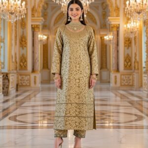 Velvet golden outfit