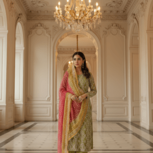 Formal Chiffon with gotta handwork finish