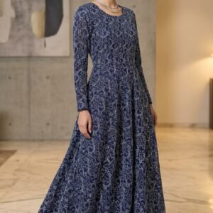 Modern Net Blue and Silver dress